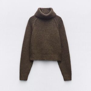 Zara Cozy Brown Turtleneck Sweater